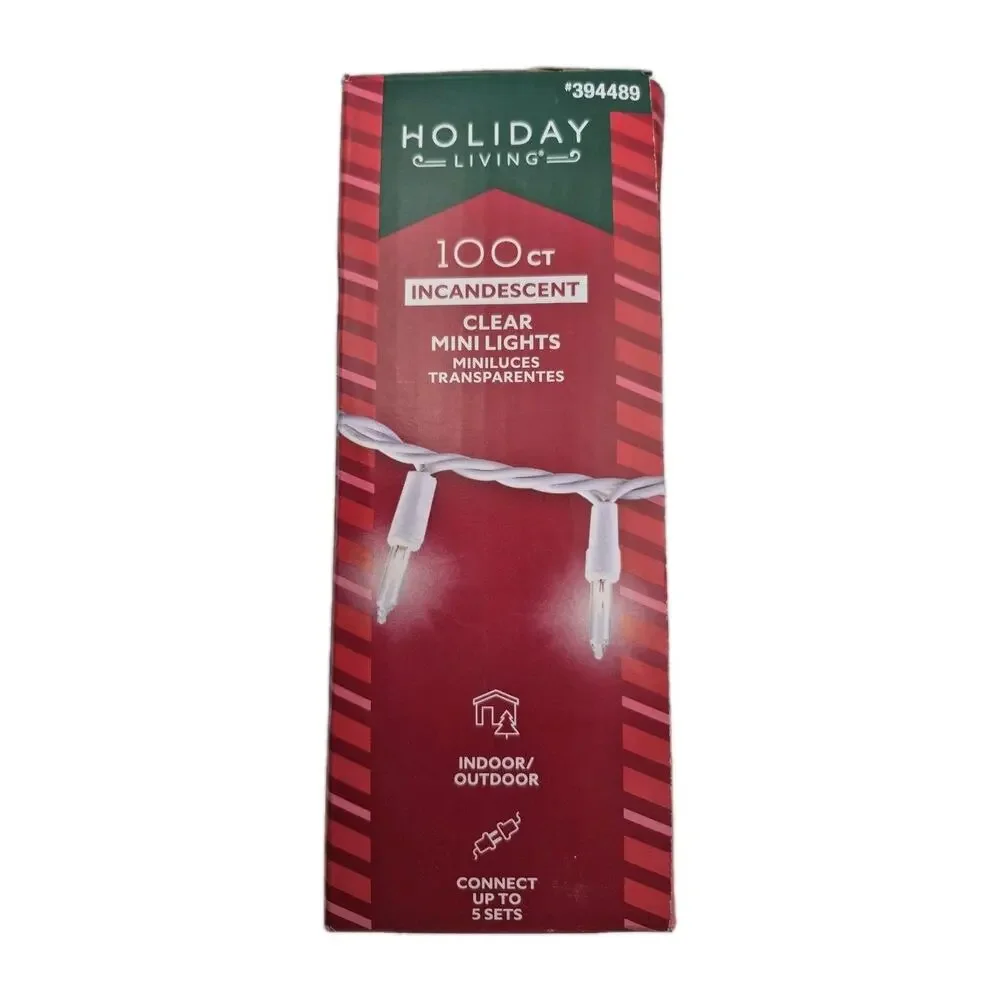 100-Count Incandescent Clear Mini Lights LOT of 4 Boxes NEW Holiday Time
